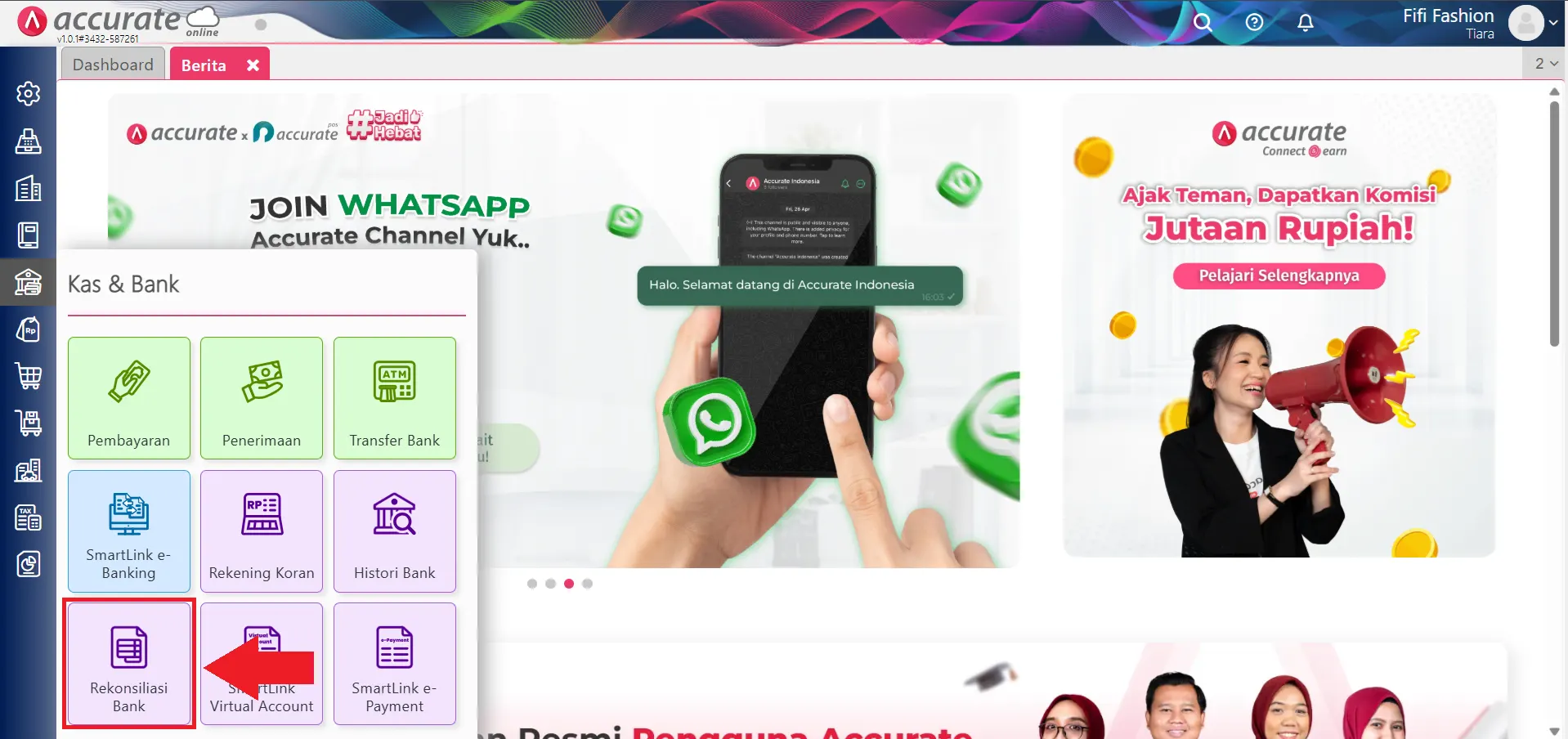 menghapus mutasi bank secara massal